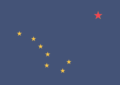 Étoile polaire sur le drapeau de l'Alaska