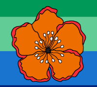 Détail de la fleur sur le drapeau d'Angaur